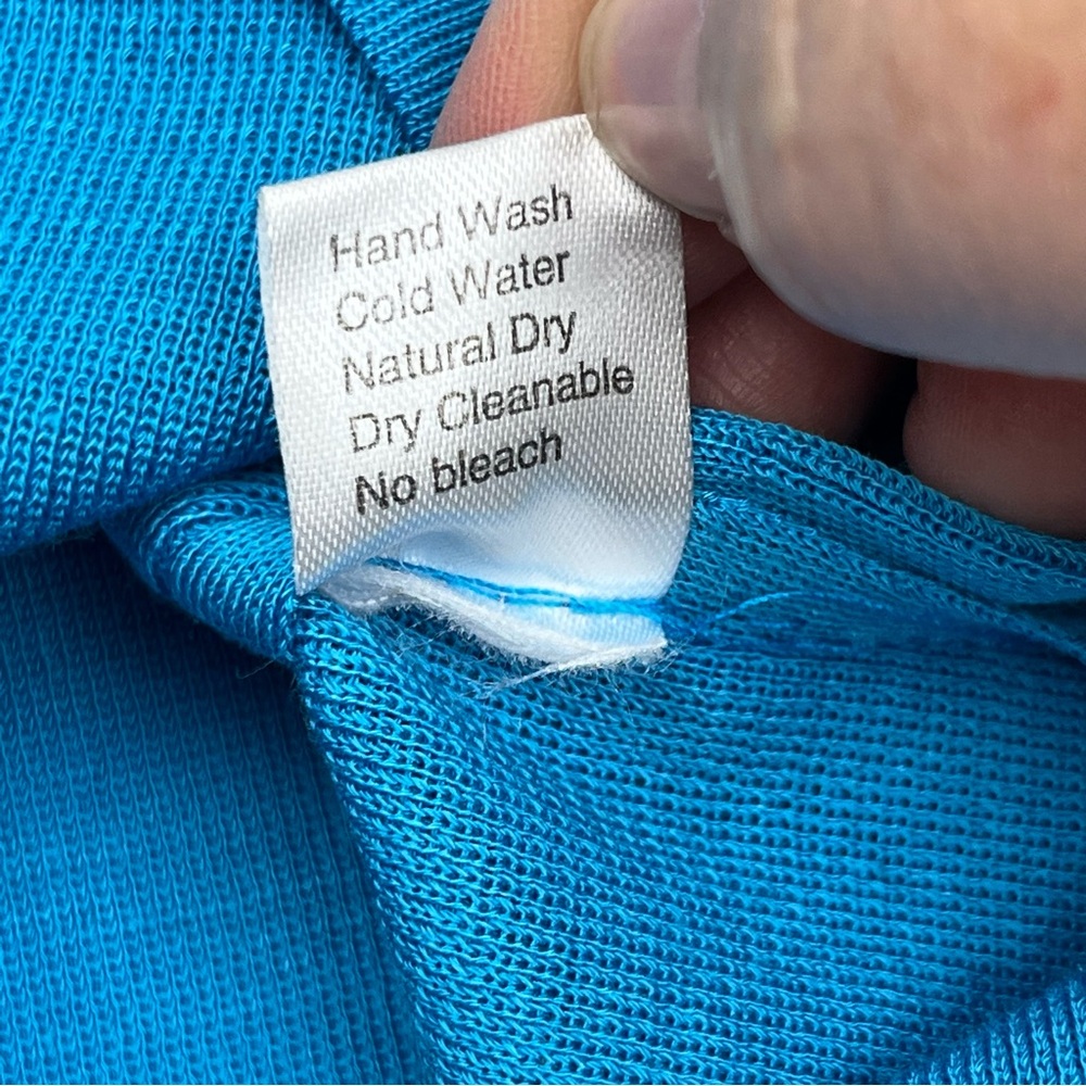 Ming Wang Blue Top Blouse Shell Sleeveless Womens‎ Size Large Stretch *TINY FLAW - Picture 3 of 9